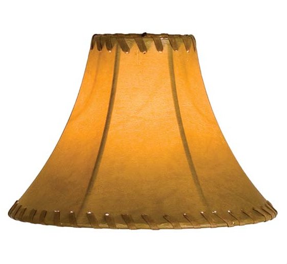 Tan Faux Leather Swoop Lamp Shade 8" handmade in the USA - Your Western Decor