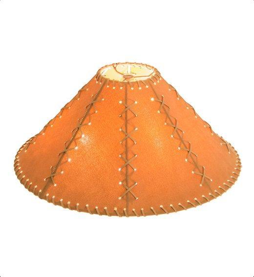 X-Cross Tan Faux Leather Lamp Shade 18
