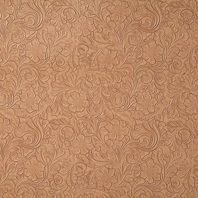 Tan Floral Tooled Faux Leather for upholstery and decor - Your Western Decor