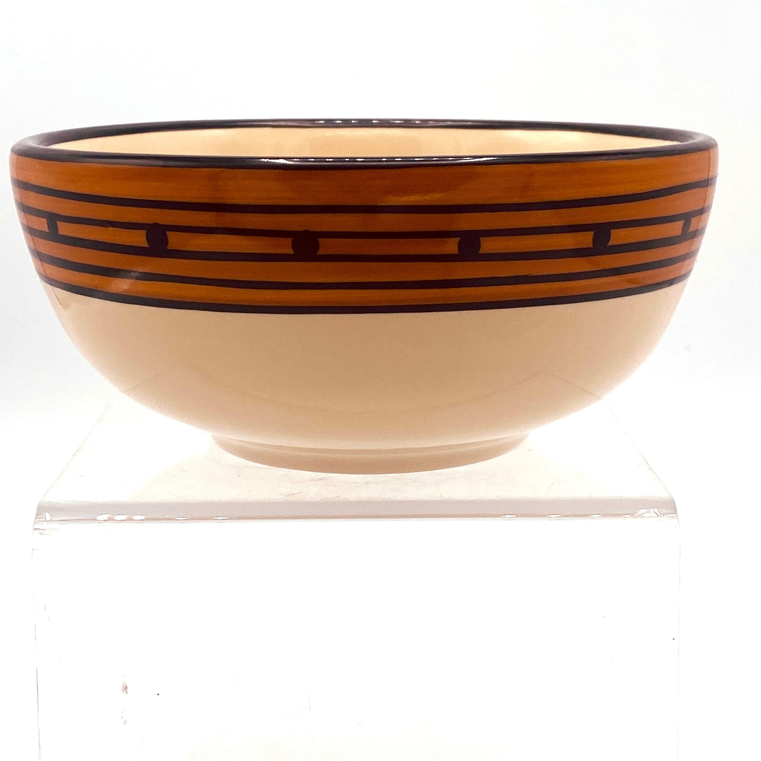 Hand painted black and terra cotta bowl made in the USA - Your Western Decor