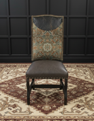 tapestry dining chair with croc, leather, and cowhide upholstery - Your Western Decor