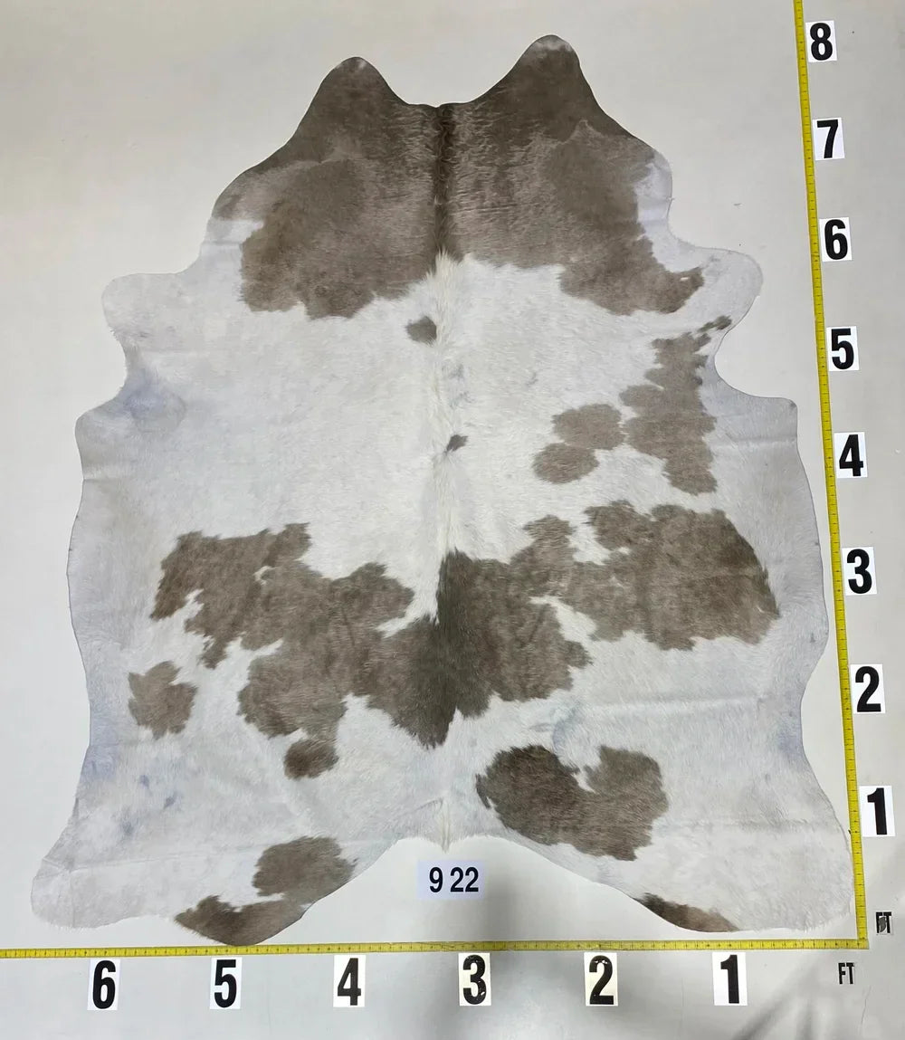 Taupe and white Brazilian cowhide rug - Your Westen Decor