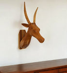 african antelope wall decor wood carved sculpture