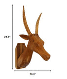 large wood antelope wall decor sculptural wall piece dimensions 