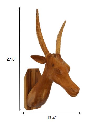 large wood antelope wall decor sculptural wall piece dimensions 