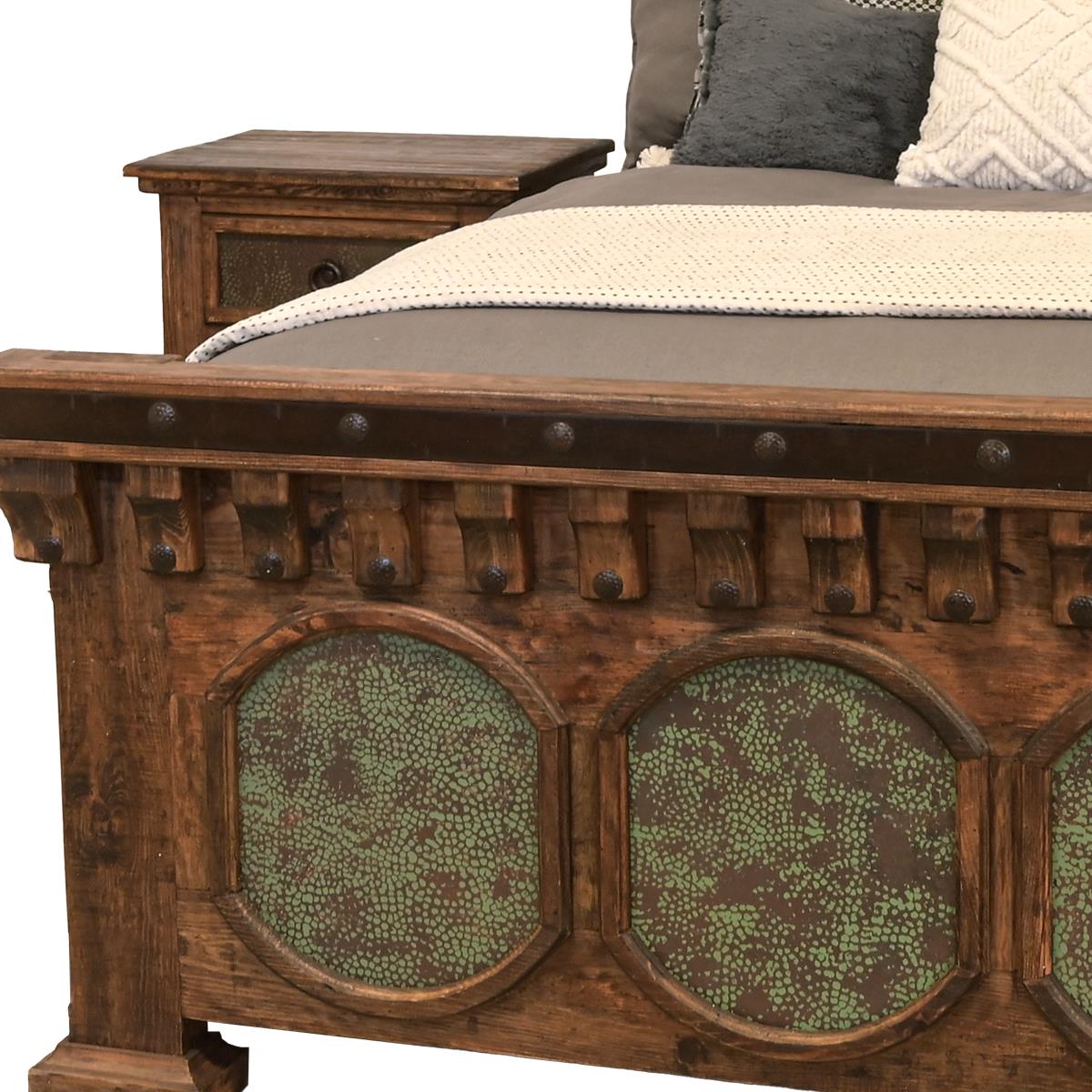 Temple bed with copper insets - Your Western Decor