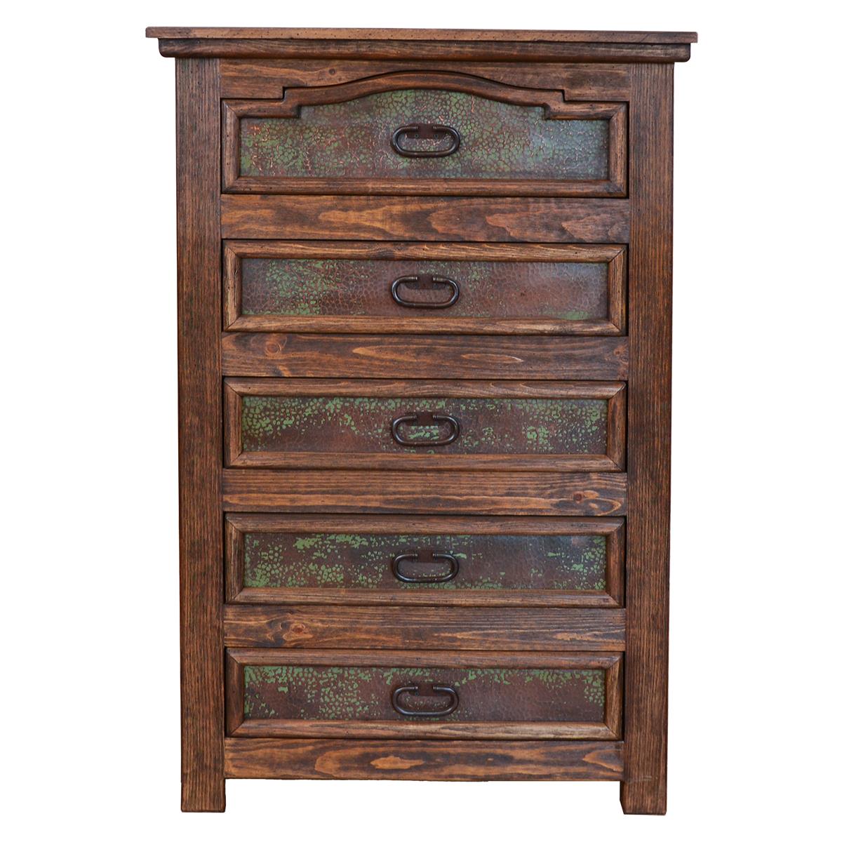 Temple copper panel chest of drawers - Your Western Decor