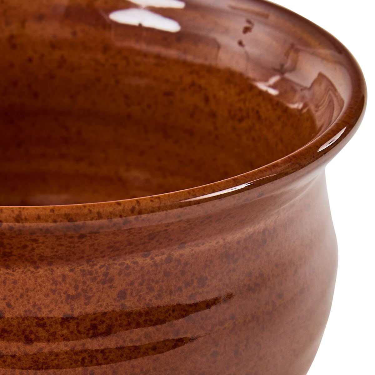 southwestern rustic stoneware cereal bowl in terra cotta glaze - detail 