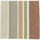 Striped fabric swatch with beige, green, white, and brown colors on a white background - Your Western Decor