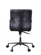 Back view of Teton Black Leather Office Chair