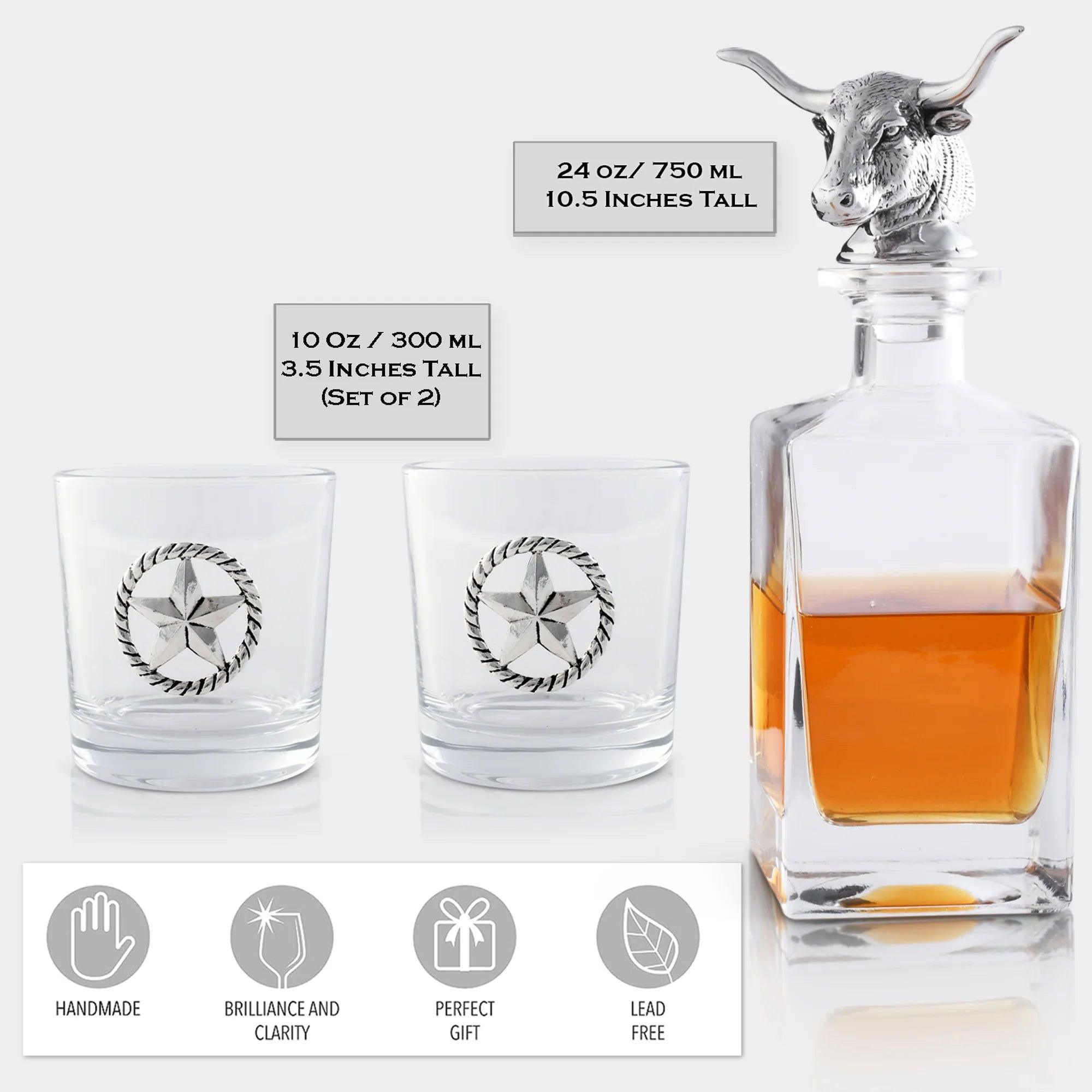 Texas Charm Decanter & Glassware Set - Your Western Decor