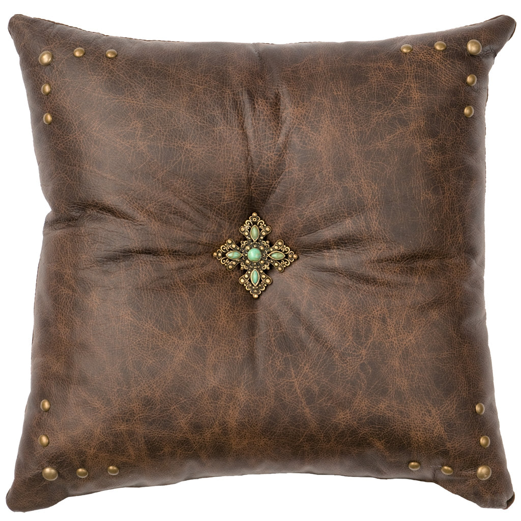 Texas Leather Accent Pillow - Made in the USA - Your Western Decor