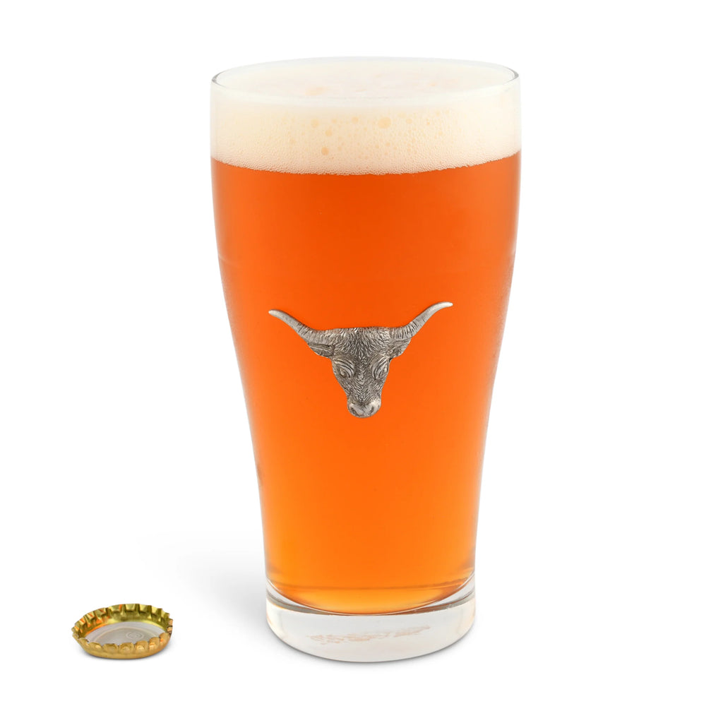 Western Texas Longhorn Crafted Beer Glass - Your Western Decor