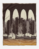 American made The Legend - In Their Element Blanket by Pendleton - Bison and Feathers Wool Blanket - Your Western Decor