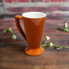 The peaks terra cotta and white tall slender coffee cup American made - Your Western Decor