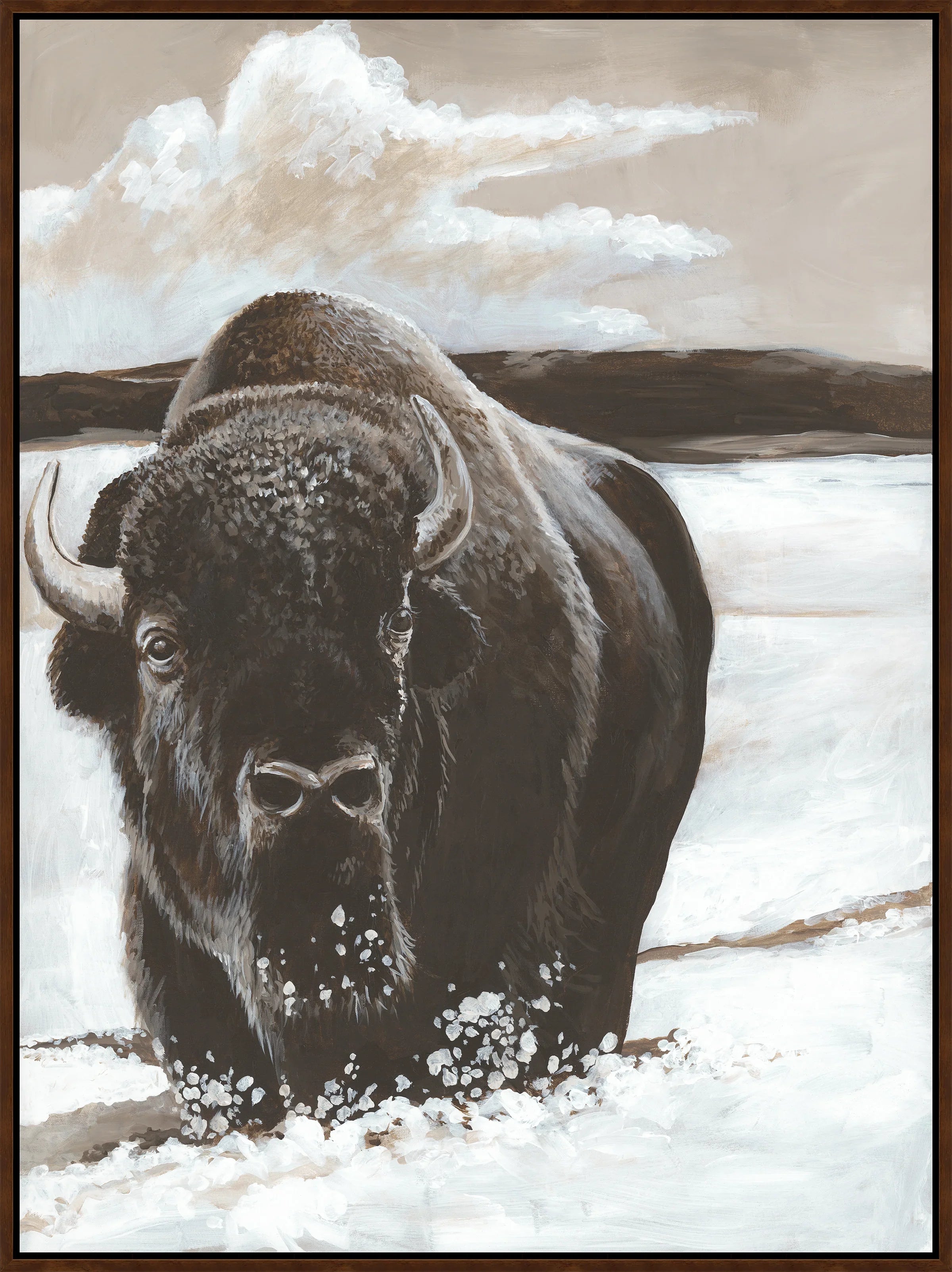 The Storm Rustic Framed Buffalo Art - Your Western Decor