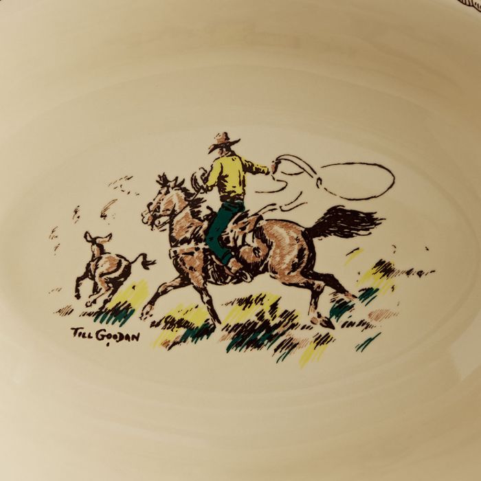 Till Goodan western art on oval serving bowl - made in the USA - Your Western Decor