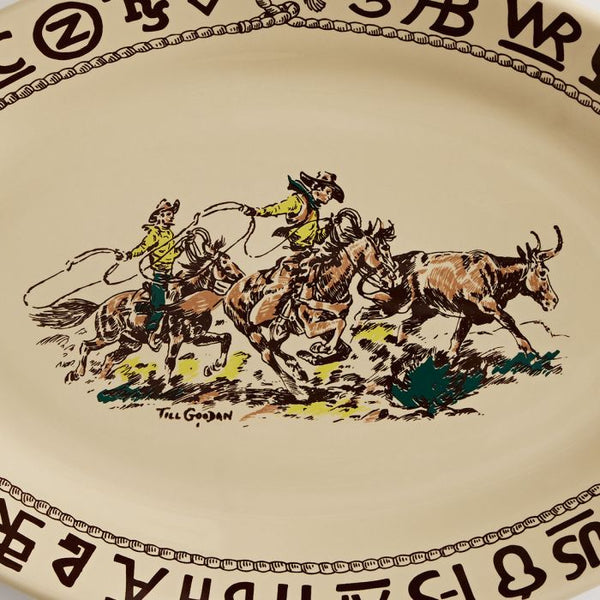 Vintage Western Black Longhorn Steer Head Oval Platters Set of 4 Platters good Ranch Embassy USA Country Farmhouse Large Plates 13 1/2 inches