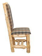 rustic cedar dining chair with upholstered cushion natural wood frame