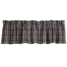 Timberline lodge valance in grey, black and cream plaid, rod pocket top - Your Western Decor