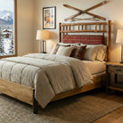 Timberline upholstered lodge bed in ski lodge bedroom 