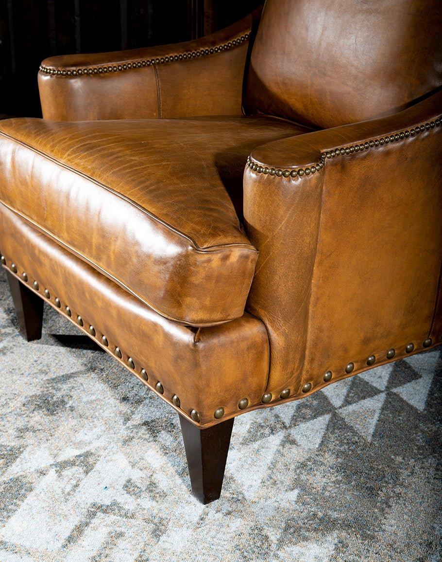 Time-Worn Leather Western Chair - American Made Luxury Leather Furniture - Your Western Decor