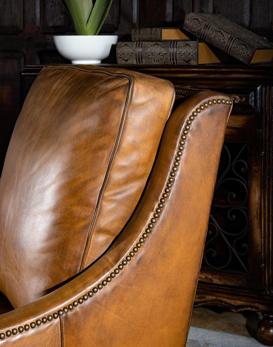 Time-Worn Leather Western Chair - American Made Luxury Leather Furniture - Your Western Decor