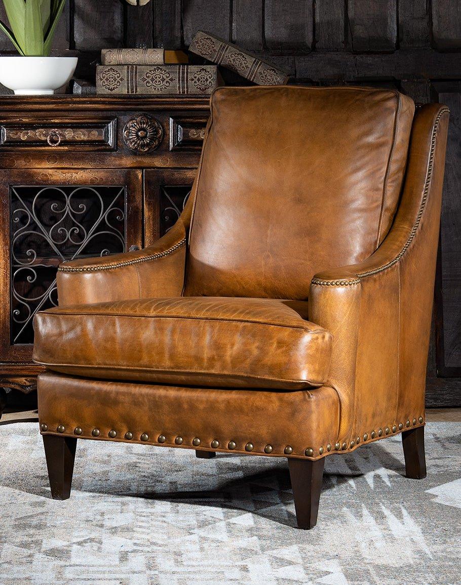 Time-Worn Leather Western Chair - American Made Luxury Leather Furniture - Your Western Decor