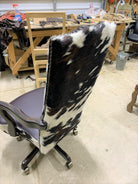 Full Back Tri Color Cowhide Office Chair custom made in the USA - Your Western Decor