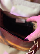 Inside of tooled leather saddle purse - Your Western Decor