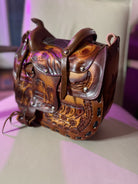 Hand embossed leather saddle purse - Your Western Decor