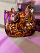 Hand tooled genuine leather saddle purse - Your Western Decor