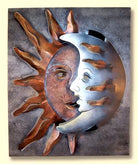 Handmade, hand painted, hand plasma cut Total Eclipse Metal Wall Art 