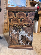 Custom made western hamper with cowhide and leather - Your Western Decor