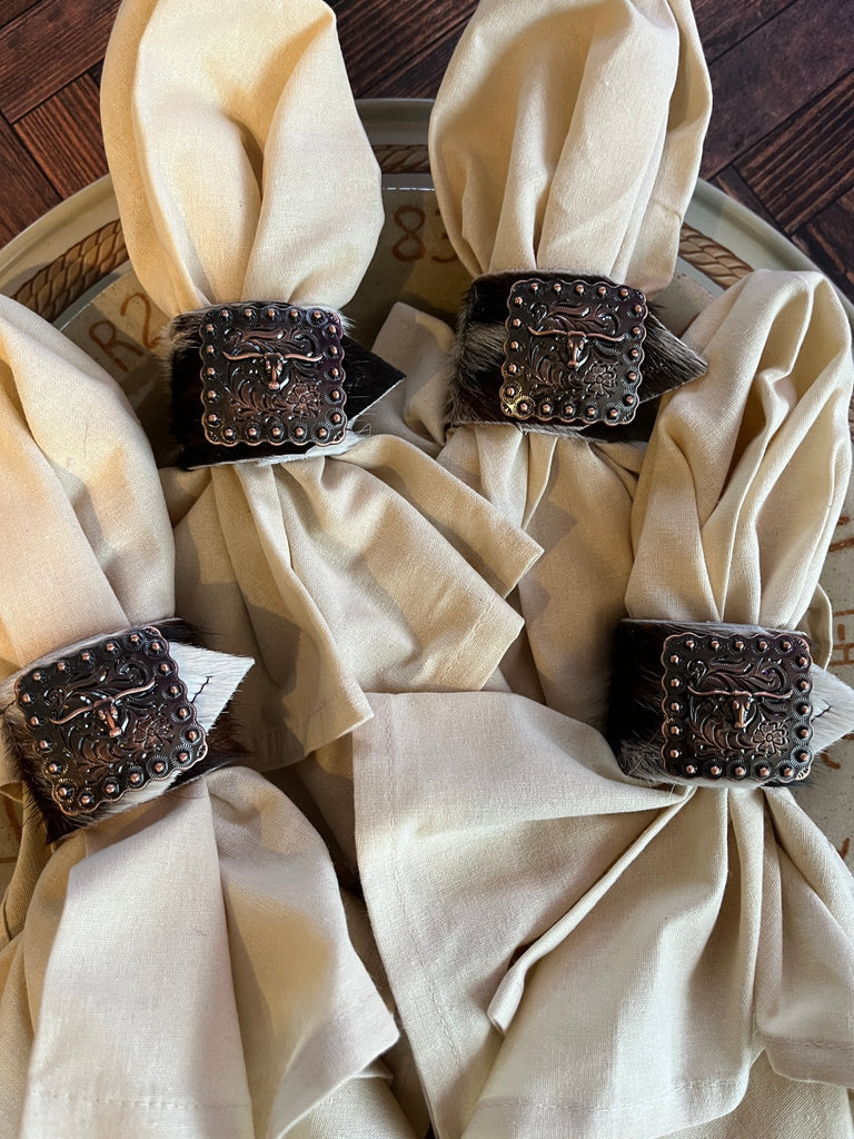 Handmade Tri Color Cowhide Napkin Holders - Made in Pilot Rock Oregon by Your Western Decor