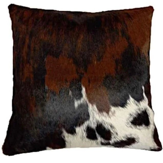 Dark tricolor cowhide pillow cover - Your Western Decor