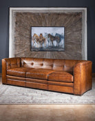 Tucker Distressed Leather Sofa - American Made Furniture - Your Western Decor