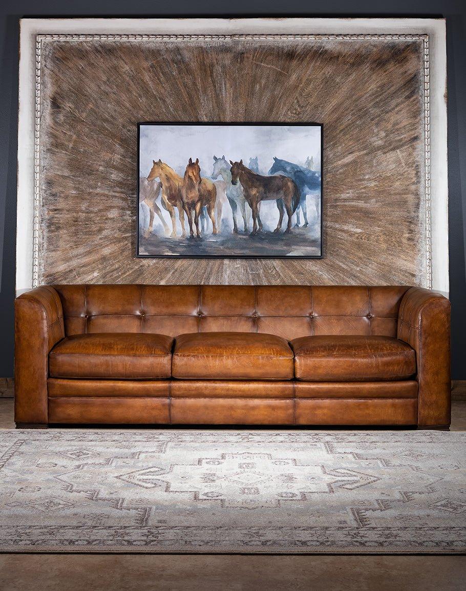 Tucker Distressed Leather Sofa - American Made Furniture - Your Western Decor