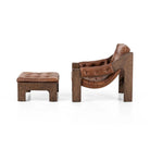 Tuft Sling Seat Leather Chair and Ottoman - Your Western Decor