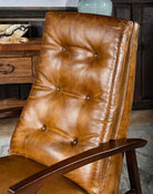 Tufted Burnished Leather Recliner Seat Back - Your Western Decor