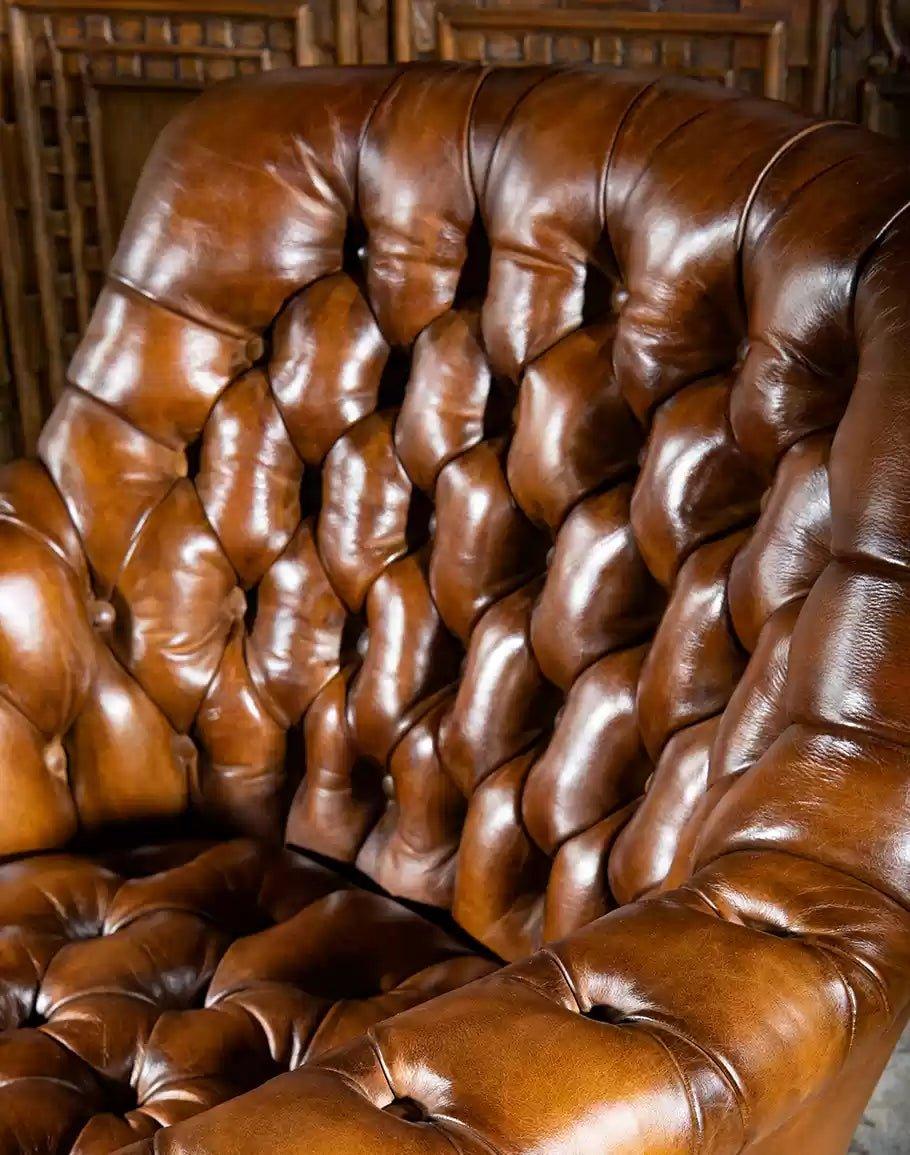 American made Tufted Leather Lounge Chair - Your Western Decor