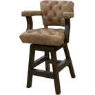 Tufted tan leather barstool - Your Western Decor