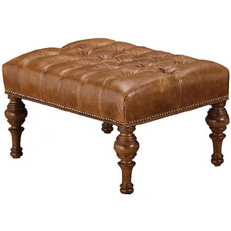 Custom tufted leather ottoman - Made in the USA - Your Western Decor