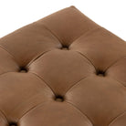 Heirloom Sienna Leather Tufted Ottoman tufting detail - Your Western Decor