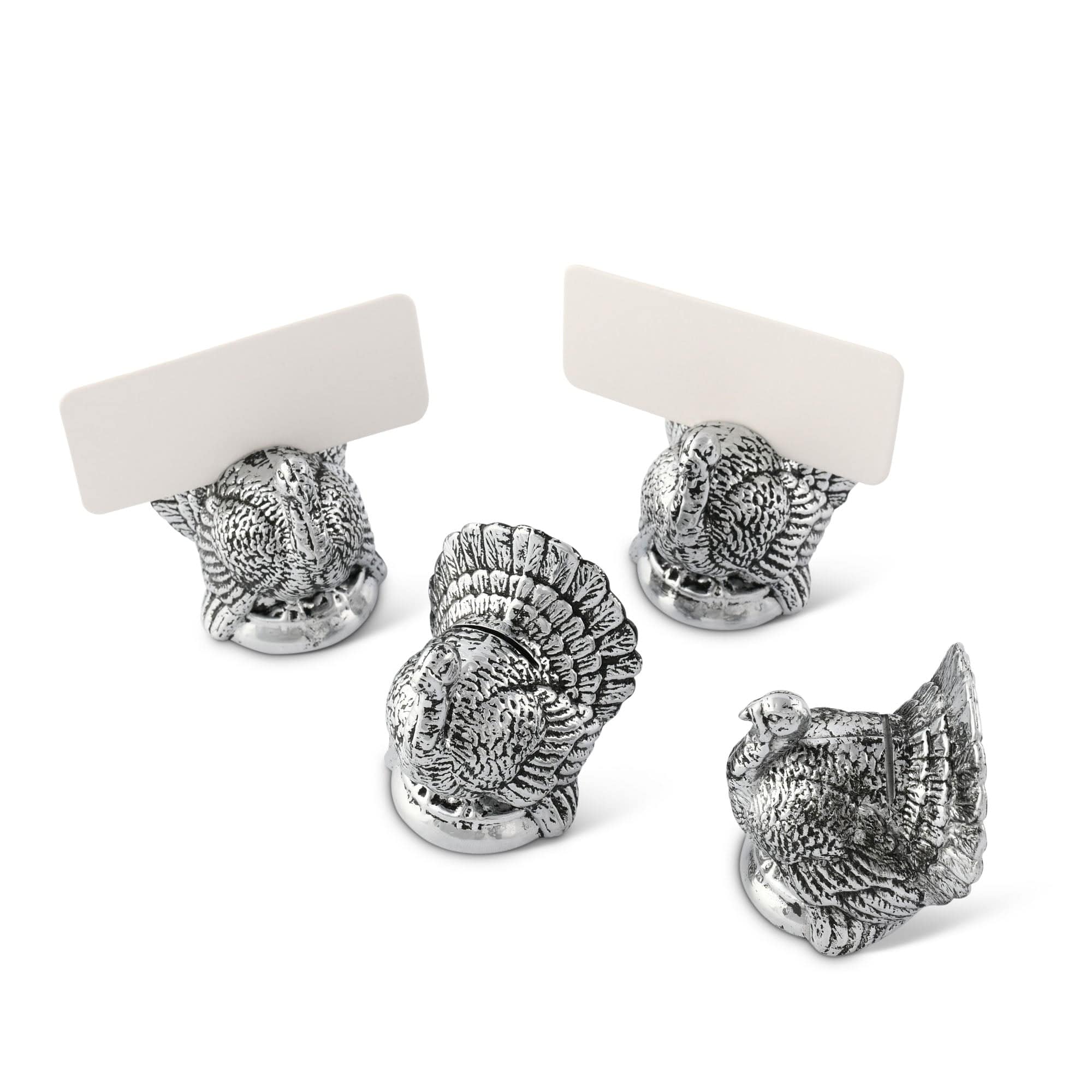 Premium aluminum carved Turkey Place Card Holders set of 4 - Your Western Decor