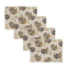 Set of four placemats with turkey pattern on a white background - Your Western Decor