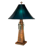 Turquoise Crossed Rustic Table Lamp - Your Western Decor