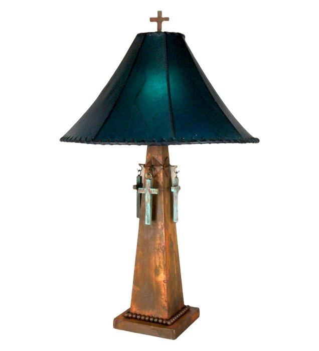 Turquoise Crossed Rustic Table Lamp - Your Western Decor