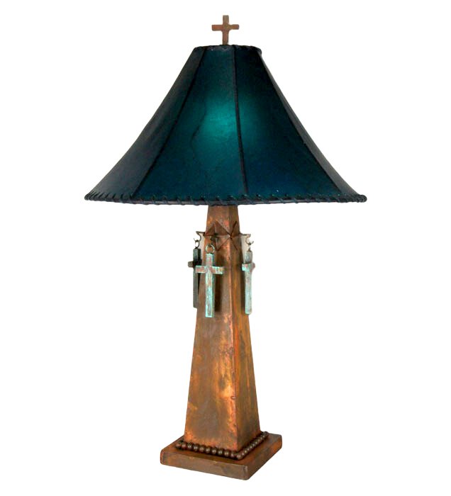 Turquoise Crossed Rustic Table Lamp - Your Western Decor