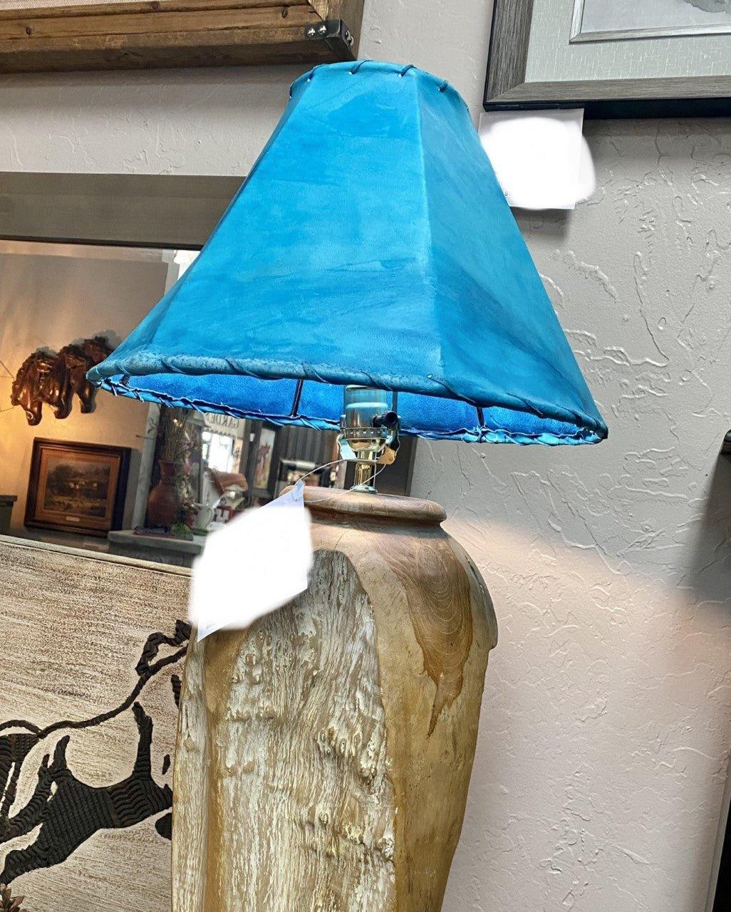 Turquoise Dyed Rawhide Lamp Shades - Your Western Decor